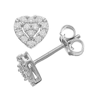 Diamond Brilliance 1/4 Carat T.W. Lab-Created Diamond Heart Earrings