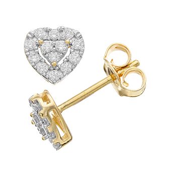 Diamond Brilliance 1/4 Carat T.W. Lab-Created Diamond Heart Earrings