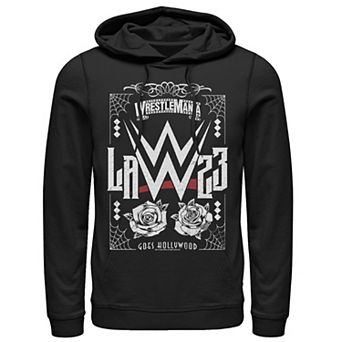 Men's WWE Wrestlemania Goes Hollywood LA 23 Roses Cobwebs Graphic Hoodie