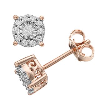 Diamond Brilliance Sterling Silver 1/4 Carat T.W. Lab-Created Diamond Cluster Earrings