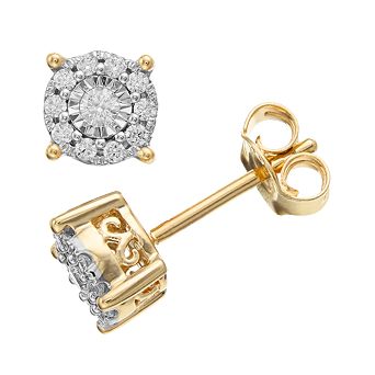 Diamond Brilliance Sterling Silver 1/4 Carat T.W. Lab-Created Diamond Cluster Earrings