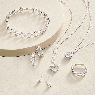 Diamond Brilliance Sterling Silver 1/4 Carat T.W. Lab-Created Diamond Cluster Pendant Necklace
