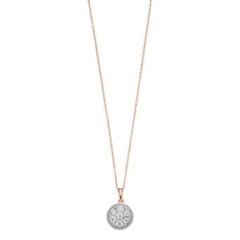 Diamond Brilliance Sterling Silver 1/4 Carat T.W. Lab-Created Diamond Cluster Pendant Necklace