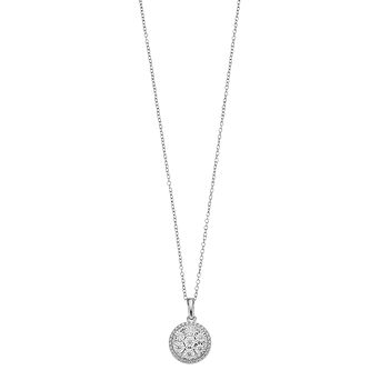 Diamond Brilliance Sterling Silver 1/4 Carat T.W. Lab-Created Diamond Cluster Pendant Necklace