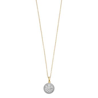 Diamond Brilliance Sterling Silver 1/4 Carat T.W. Lab-Created Diamond Cluster Pendant Necklace