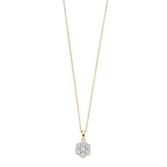 Diamond Brilliance 1/4 Carat T.W. Lab-Created Diamond Flower Pendant Necklace
