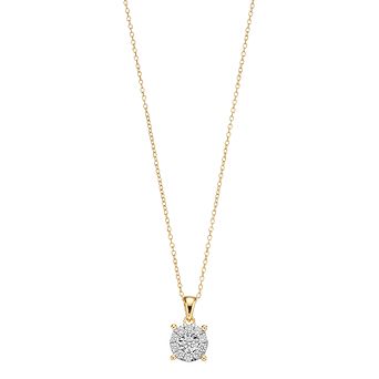 Diamond Brilliance 1/4 Carat T.W. Lab-Created Diamond Cluster Pendant Necklace