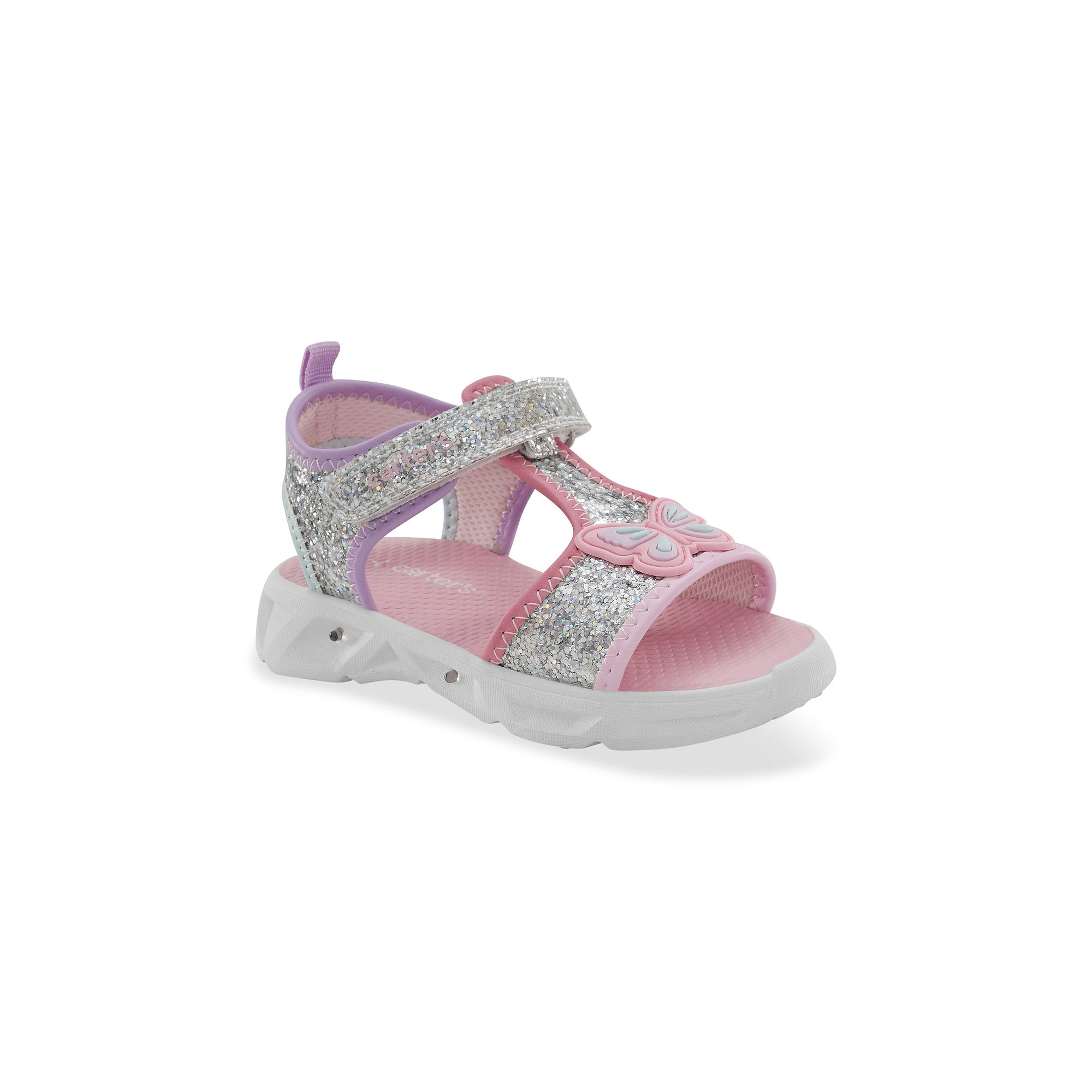 Carters Jani Toddler Girl Light Up Sandals, Toddler Girls, Size: 4 T, Sil