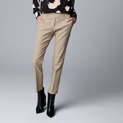 Woman Within Women's Plus Size 36W Petite Linen Capri Pants Khakis Tan