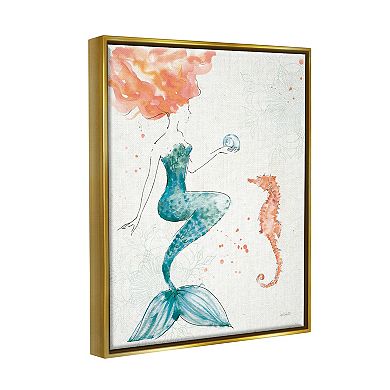Stupell Home Decor Mermaid and Ocean Seahorse Framed Wall Art