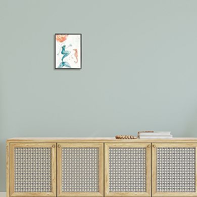Stupell Home Decor Mermaid and Ocean Seahorse Framed Wall Art