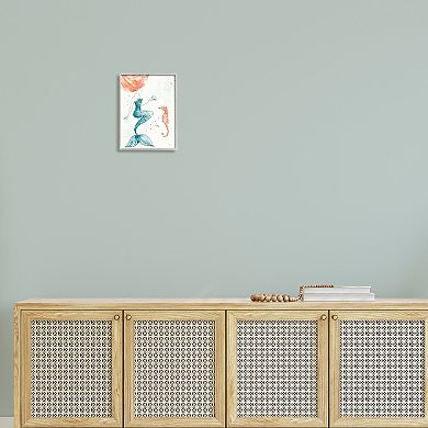 Stupell Home Decor Mermaid and Ocean Seahorse Framed Wall Art
