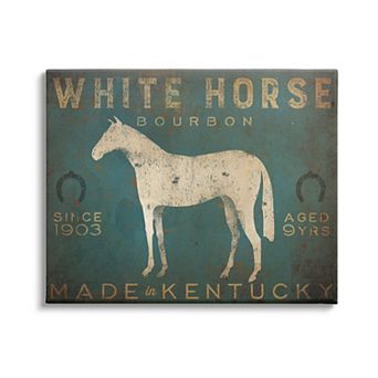 Stupell Home Decor White Horse Bourbon Vintage Canvas Wall Art
