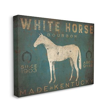 Stupell Home Decor White Horse Bourbon Vintage Canvas Wall Art