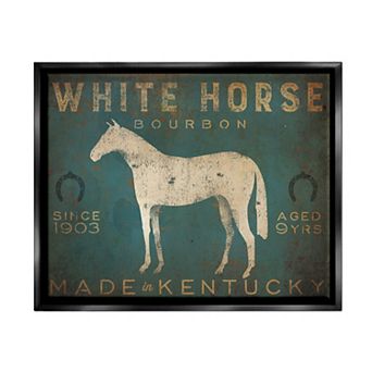 Stupell Home Decor White Horse Bourbon Vintage Metallic Framed Wall Art