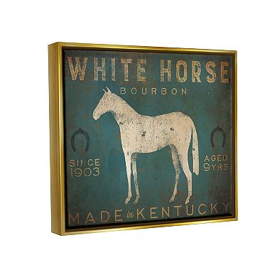 Stupell Home Decor White Horse Bourbon Vintage Framed Wall Art