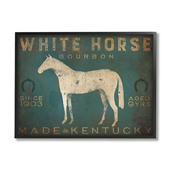 Stupell Home Decor White Horse Bourbon Vintage Framed Wall Art