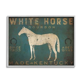Stupell Home Decor White Horse Bourbon Vintage Framed Wall Art