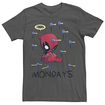 Men's Marvel Comics Retro Deadpool Chibi Mondays Plungers Graphic Tee