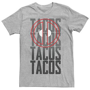 Men's Marvel Comics Retro Deadpool Tacos Stacked Graphic Tee