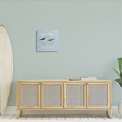 Stupell Home Decor Better Together Coastal Sandpipers Canvas Wall Art