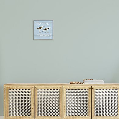 Stupell Home Decor Better Together Coastal Sandpipers Framed Wall Art