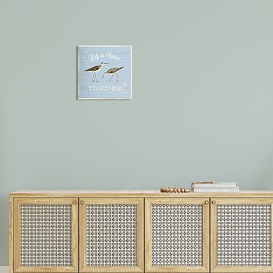 Stupell Home Decor Better Together Coastal Sandpipers Framed Wall Art