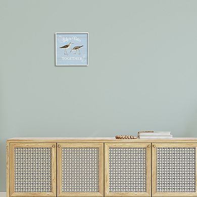 Stupell Home Decor Better Together Coastal Sandpipers Framed Wall Art