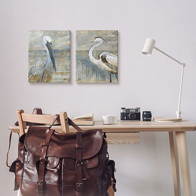 Stupell Home Decor Sea Birds Abstract Beach Canvas Wall Art Set