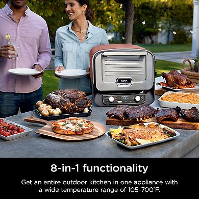 Ninja Woodfire™ Pizza Oven, 8-in-1 function, 5 pizza settings, 700°F, BBQ Smoker, Electric, OO101