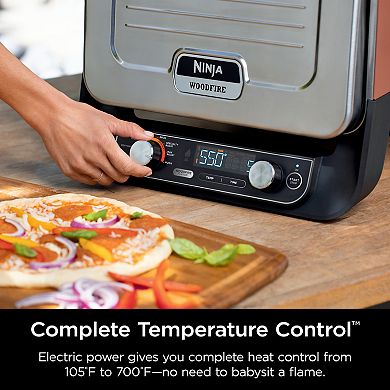 Ninja Woodfire™ Pizza Oven, 8-in-1 function, 5 pizza settings, 700°F, BBQ Smoker, Electric, OO101