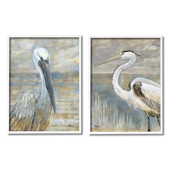 Stupell Home Decor Sea Birds Abstract Beach Framed Wall Art Set