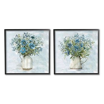Stupell Home Decor Country Mixed Floral Bouquets Framed Wall Art Set