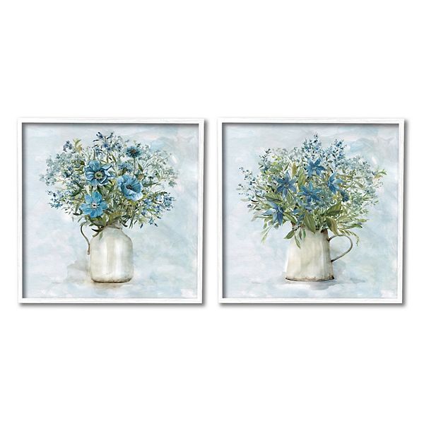 Stupell Home Decor Country Mixed Floral Bouquets Framed Wall Art Set