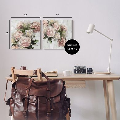 Stupell Home Decor Traditional Peony Blossoms Arrangement Canvas Wall Art Set