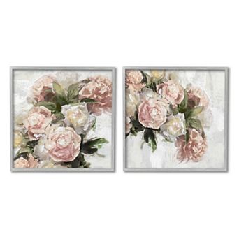 Stupell Home Decor Traditional Peony Blossoms Arrangement Framed Wall Art