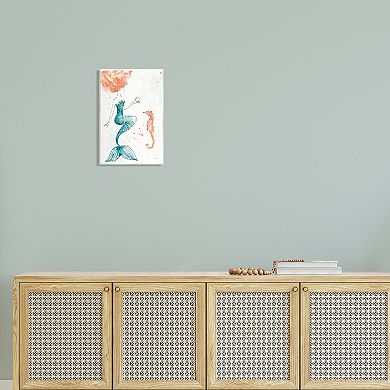 Stupell Home Decor Mermaid and Ocean Seahorse Canvas Wall Art