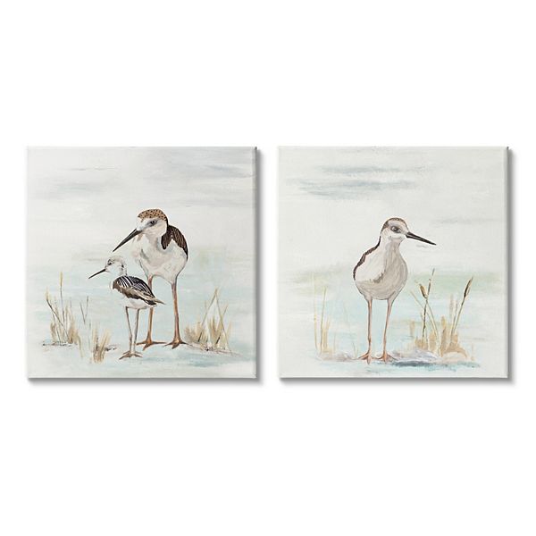 Stupell Home Decor Sandpipers Among Beach Grasses Canvas Wall Art Set