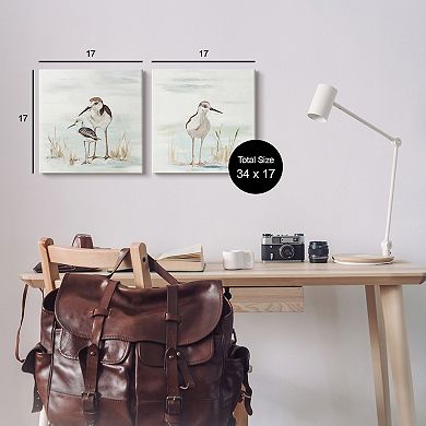 Stupell Home Decor Sandpipers Among Beach Grasses Canvas Wall Art Set
