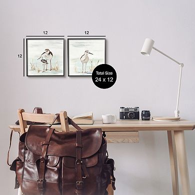 Stupell Home Decor Sandpipers Among Beach Grasses Framed Wall Art Set