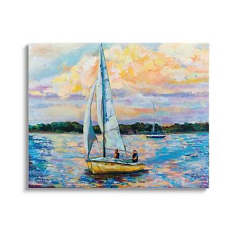 Stupell Home Decor Vivid Nautical Sailboat Landscape Canvas Print Wall Art