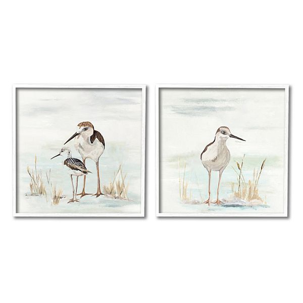 Stupell Home Decor Sandpipers Among Beach Grasses Framed Wall Art Set