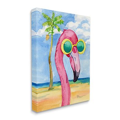 Stupell Home Decor Looking Good Flamingo Tropical Canvas Wall Art