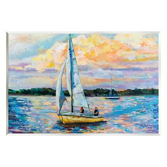 Stupell Home Decor Vivid Nautical Sailboat Landscape Wall Art