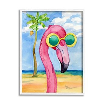 Stupell Home Decor Looking Good Flamingo Tropical Framed Wall Art