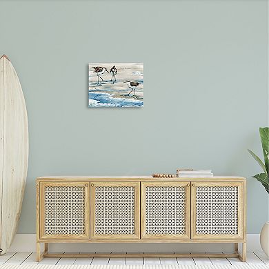 Stupell Home Decor Rockhampton Sandpipers Ocean Waves Canvas Wall Art
