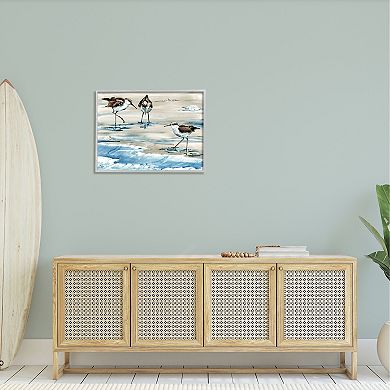 Stupell Home Decor Rockhampton Sandpipers Ocean Waves Wall Art