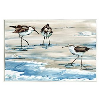 Stupell Home Decor Rockhampton Sandpipers Ocean Waves Plaque Wall Art