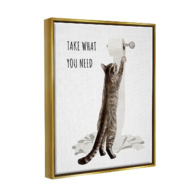Stupell Home Decor Take What You Need Toilet Paper Cat Framed Wall Art