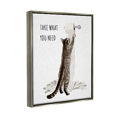 Stupell Home Decor Take What You Need Toilet Paper Cat Framed Wall Art
